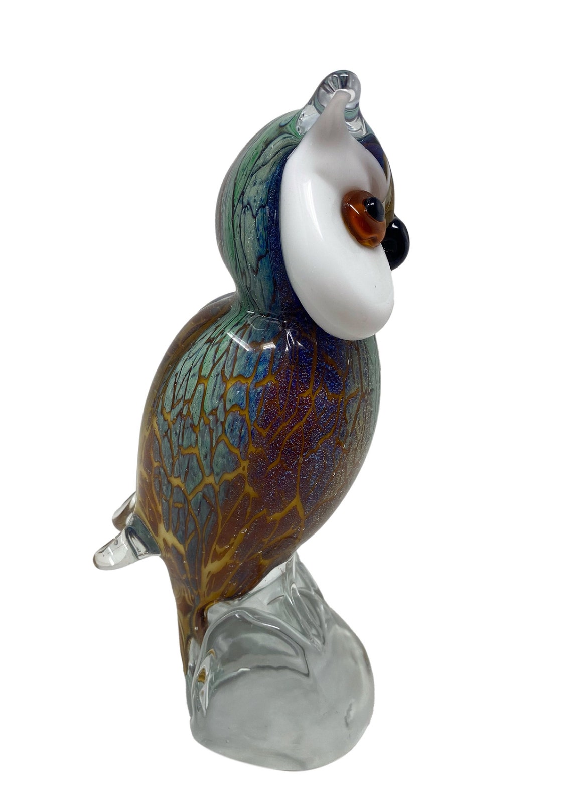Hand Blown Glass Owl, Crystal Sculpture Ornaments, Animal Figurines