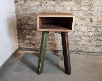 Flower stool made of old wood and stair railings - base column stool, industrial, upcycling flower column flower bench