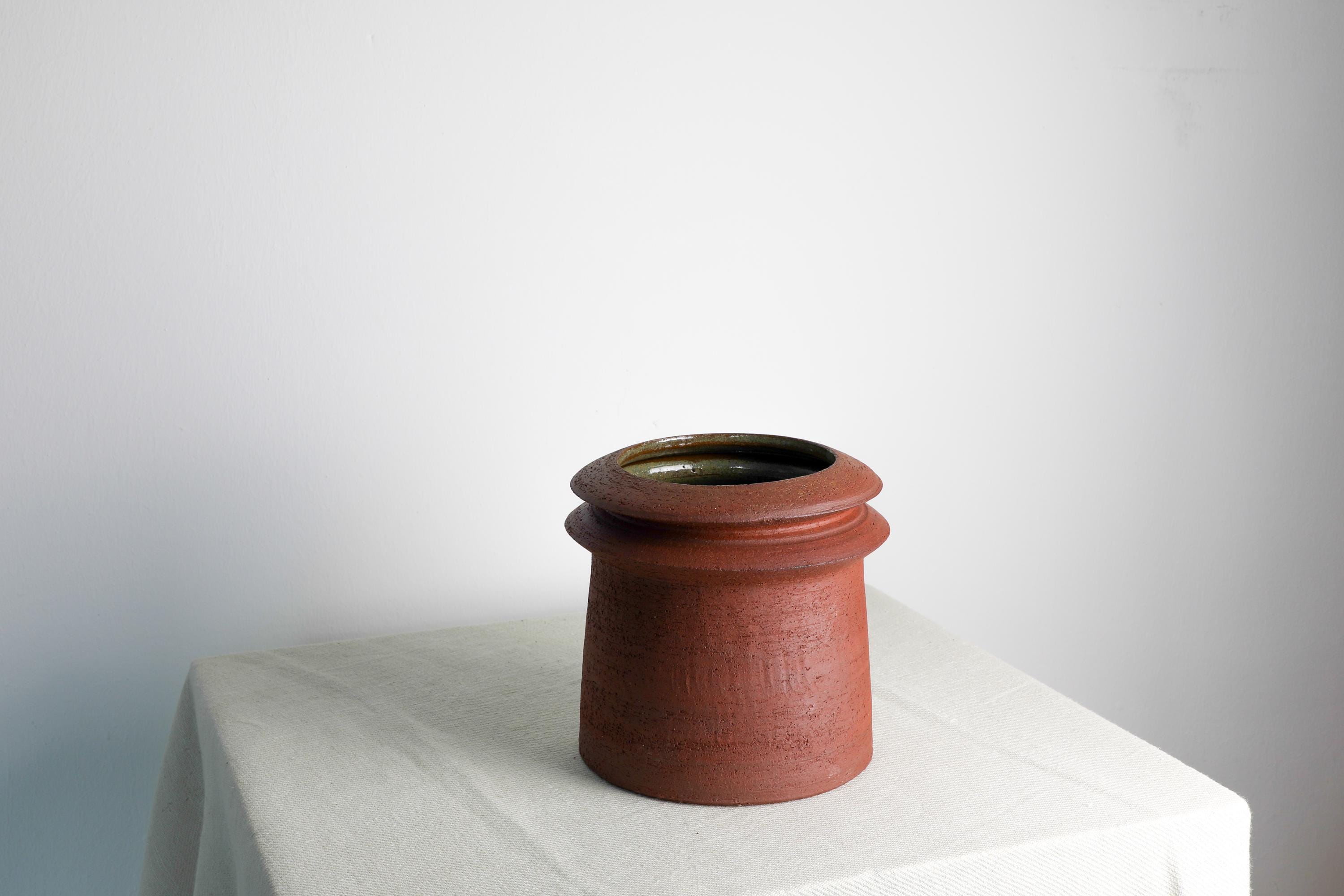 手作り陶器 花瓶 茶色 赤と茶色の陶器で作られた手作りの花瓶（16.5 cm） - Etsy 日本