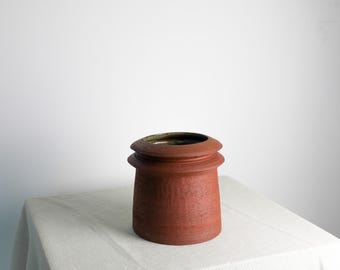 手作り陶器 花瓶 茶色 赤と茶色の陶器で作られた手作りの花瓶（16.5 cm） - Etsy 日本