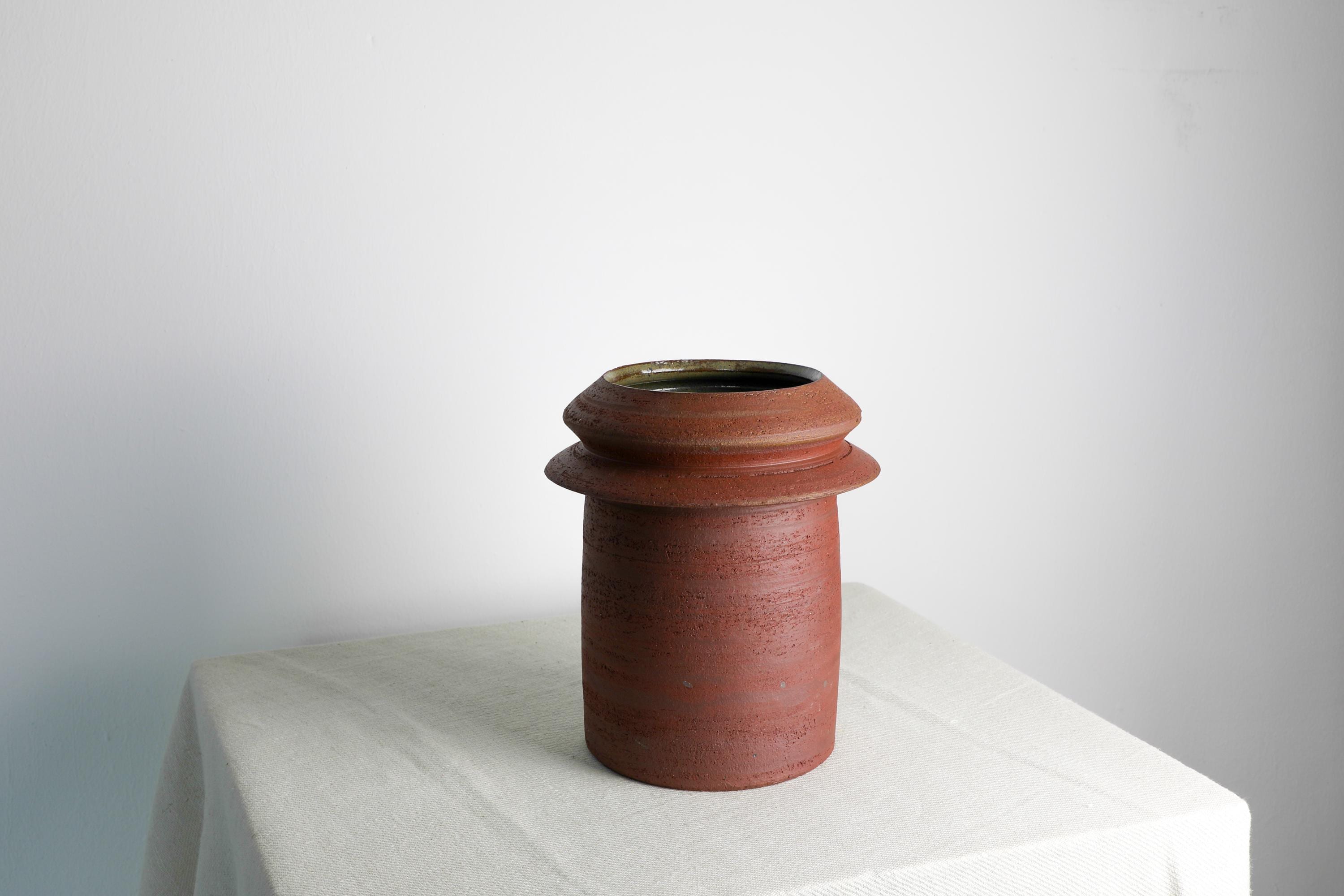 陶器 花瓶 赤褐色 手作り 赤と茶色の陶器で作られた手作りの花瓶（21 cm） - Etsy 日本