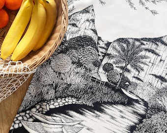 Tropical Vietnam Print Tea Towel