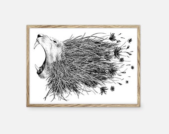 Lion Print, Big Cat Animal Wall Art