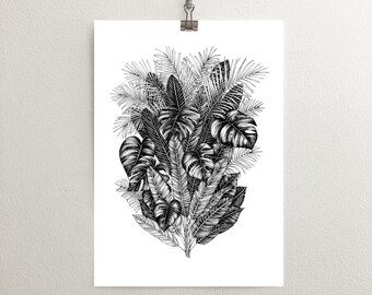 Tropical Print, Jungle Illustration Wall Art