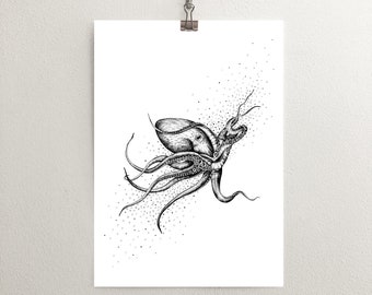 Octopus Print, Sea Wall Art