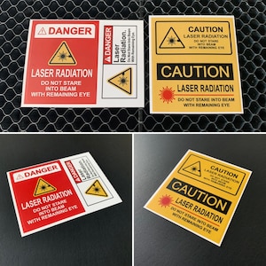 Etiquetas/adesivos de advertência de segurança a laser