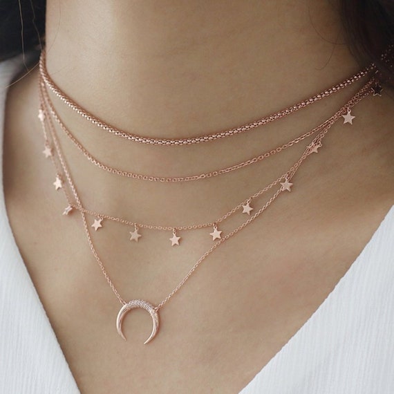 Double layer choker necklace sale