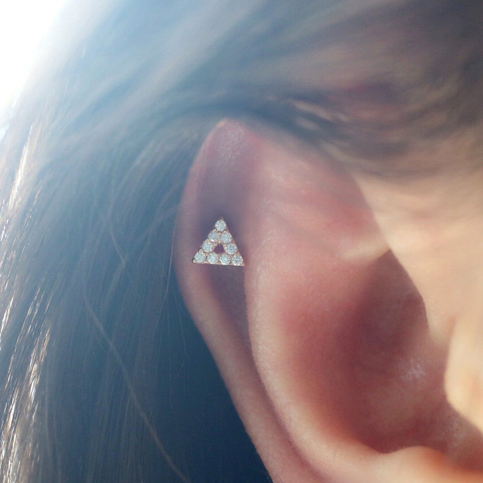 Helix Piercing Triangle Cartilage Piercing Conch Piercing Etsy