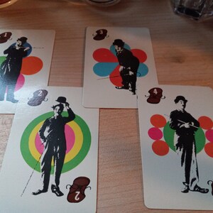 Charlie Chaplin Jeu de cartes éducatif Flip Movie Backs C1972