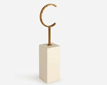 C-shaped Earring Stand, Minimalist Jewellery Display Holder, Boutique Counter Display, Neutral Beige Jewellery Organizer