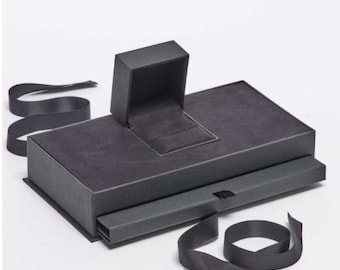 Matte Black Luxury Ring Box Set | Proposal Gift Packaging, Jewelry Presentation