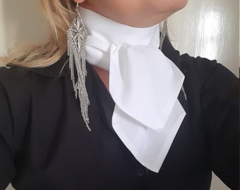 White Cotton Cravat Scarf Collar Victorian Georgian Regency Fancy Dress Costume