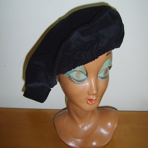 Black Velour Medieval HAT BERET Tudor Renaissance Artist Fancy Dress Costume