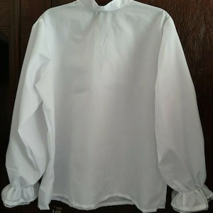 Herren Weißes Hemd Top Mittelalter Kavalier Tudor Viktorianisches Fancy Dress Kostüm M/L Bild 5