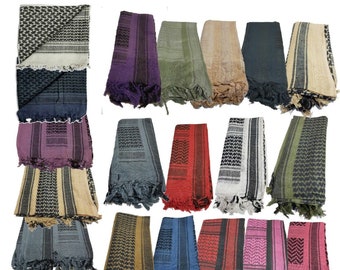 100% Cotton Shemagh Scarf Arab Palestinian Keffiyeh Available in Many Colors