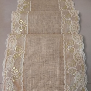 Lace Table Runner,Burlap Table Runner,Wedding Table Runner
