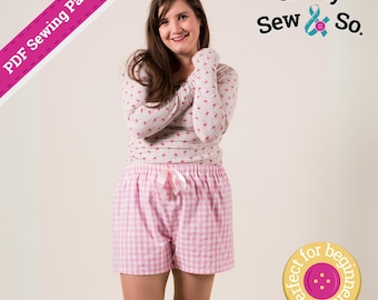 Frilly Pyjama Shorts Dressmaking Pattern - PDF Sewing Pattern - Instant Download