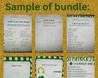 St Patrick's Game Bundle, Printable Family Games, Saint Patty's Games, Games for kids, Activities for kids, Adults Games, more than 20 games