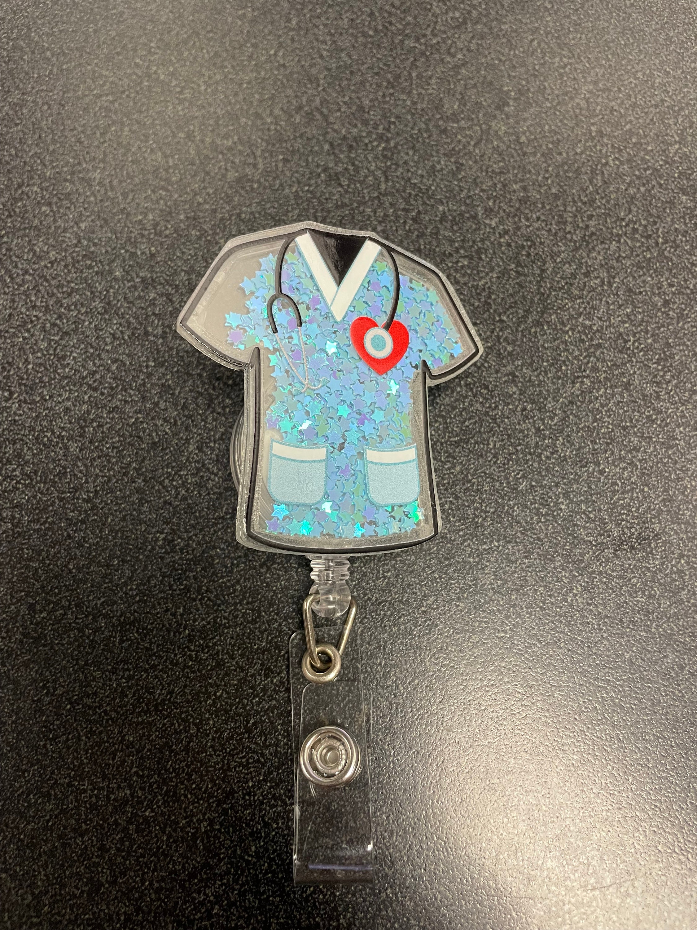 Personalized Badge Reel, Pink Custom Nurse Retractable Badge