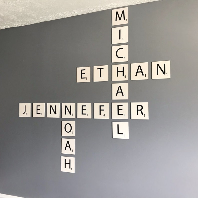 Scrabble Tiles Name Tiles Scrabble Tile Wall Art Letter Etsy