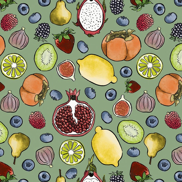 4 Sheets Gift Wrap, Fruit Wrapping Paper, Nature Inspired, Birthday Present Paper, Botanical Themed, Kitchen Cooking, Culinary Gift for Chef