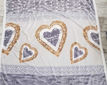 Cuadro Daunex "corazones". en microfibra de piel de cordero, suave y cálida - tamaño 130 x 150 - idea de regalo de Navidad