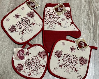 Juego de guantes - agarraderas - Galtex - Daunex - Val di Fassa-Tyrol-Tyrolese - idea de regalo de Navidad - pequeño regalo - hecho en Italia