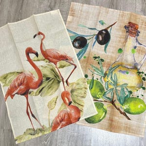 Tea towel - dishcloth - dishcloth - 100% pure linen - handcrafted artistic fabric Umbrian Montefalco