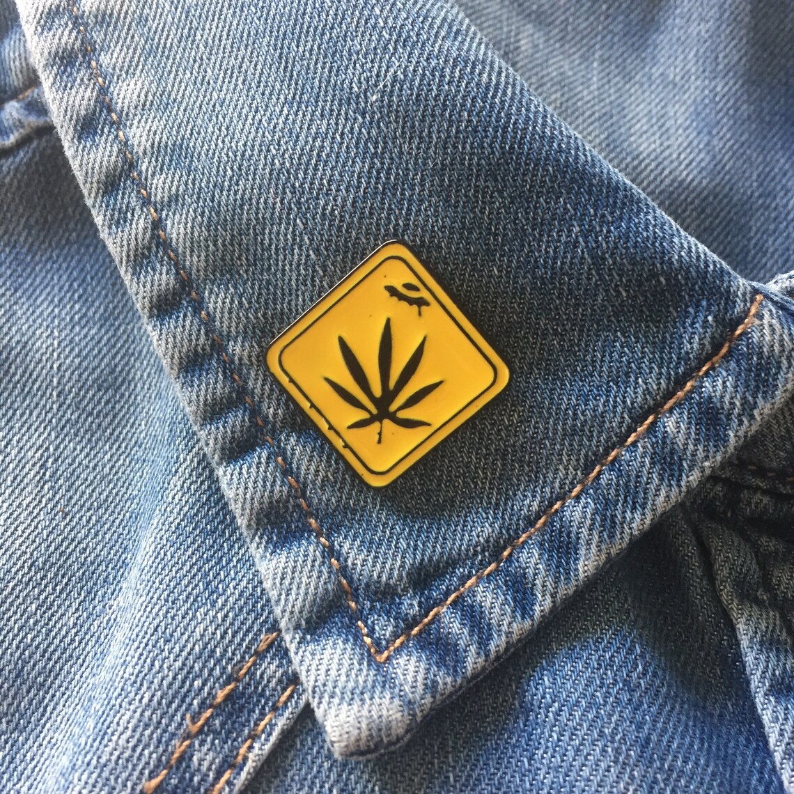 Weed Pin Enamel Pin Large Cannabis Pin Marijuana Pin Lapel Etsy