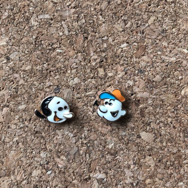 PEA411 Popoye Jewelry Popeye and Olive Oyl Earrings Cartoon Jewelry Cartoon Earrings Stud Earrings