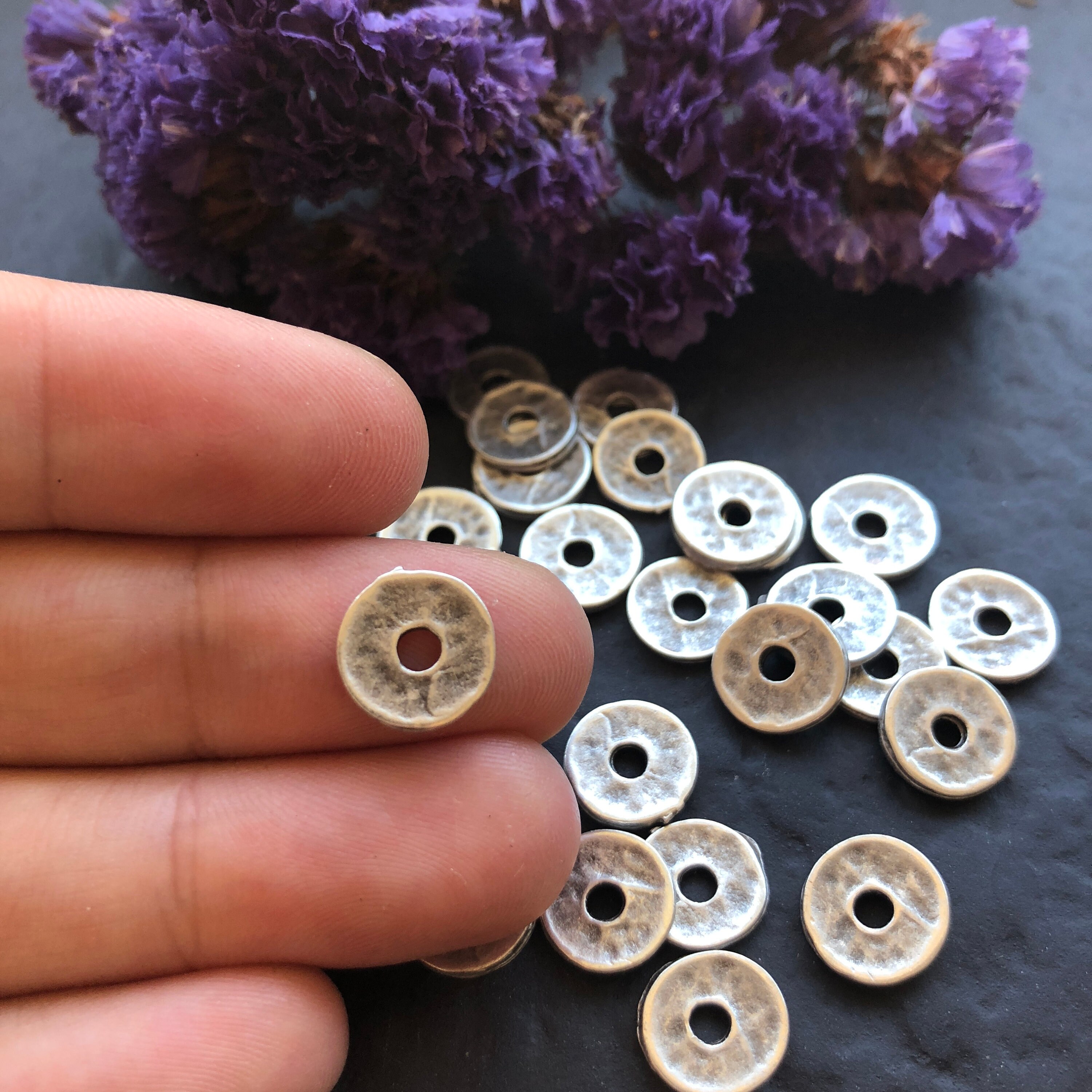 PCO305 Necklace End Beads Spacer Beads 9 mm Disc Spacers Bracelet End