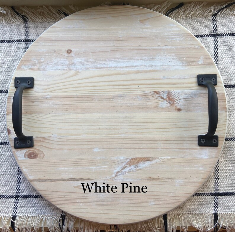 Personalized Round Wood Tray Coffee Table Tray Ottoman Tray Etsy