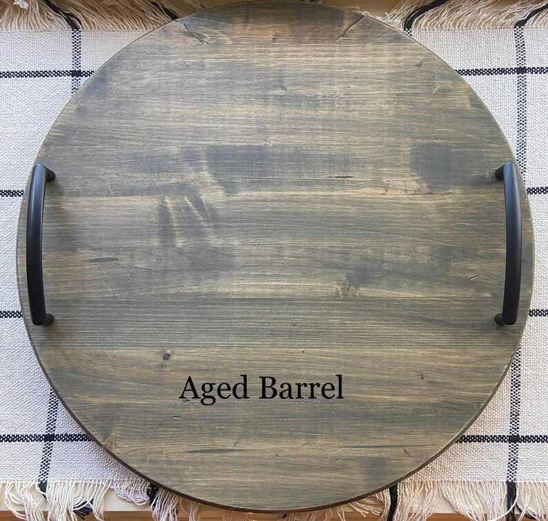 Personalized Round Wood Tray Coffee Table Tray Ottoman Tray Etsy