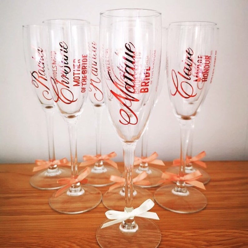 Champagne Flute Decals wine Glass Decal wedding Decals Etsy UK