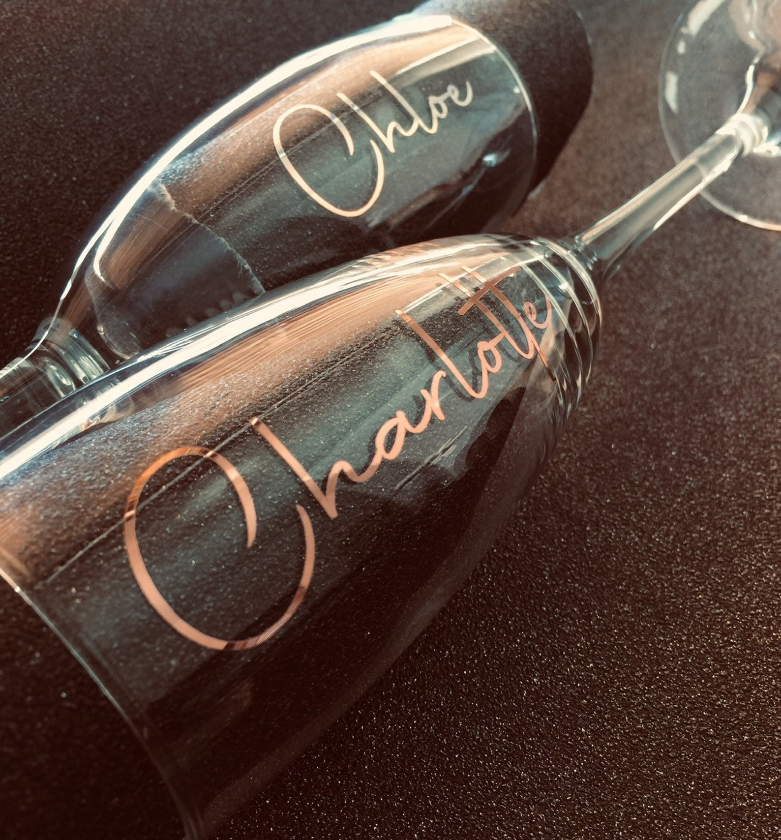 Champagne Flute Decals Glass Decal Wedding Decals Name Etsy UK