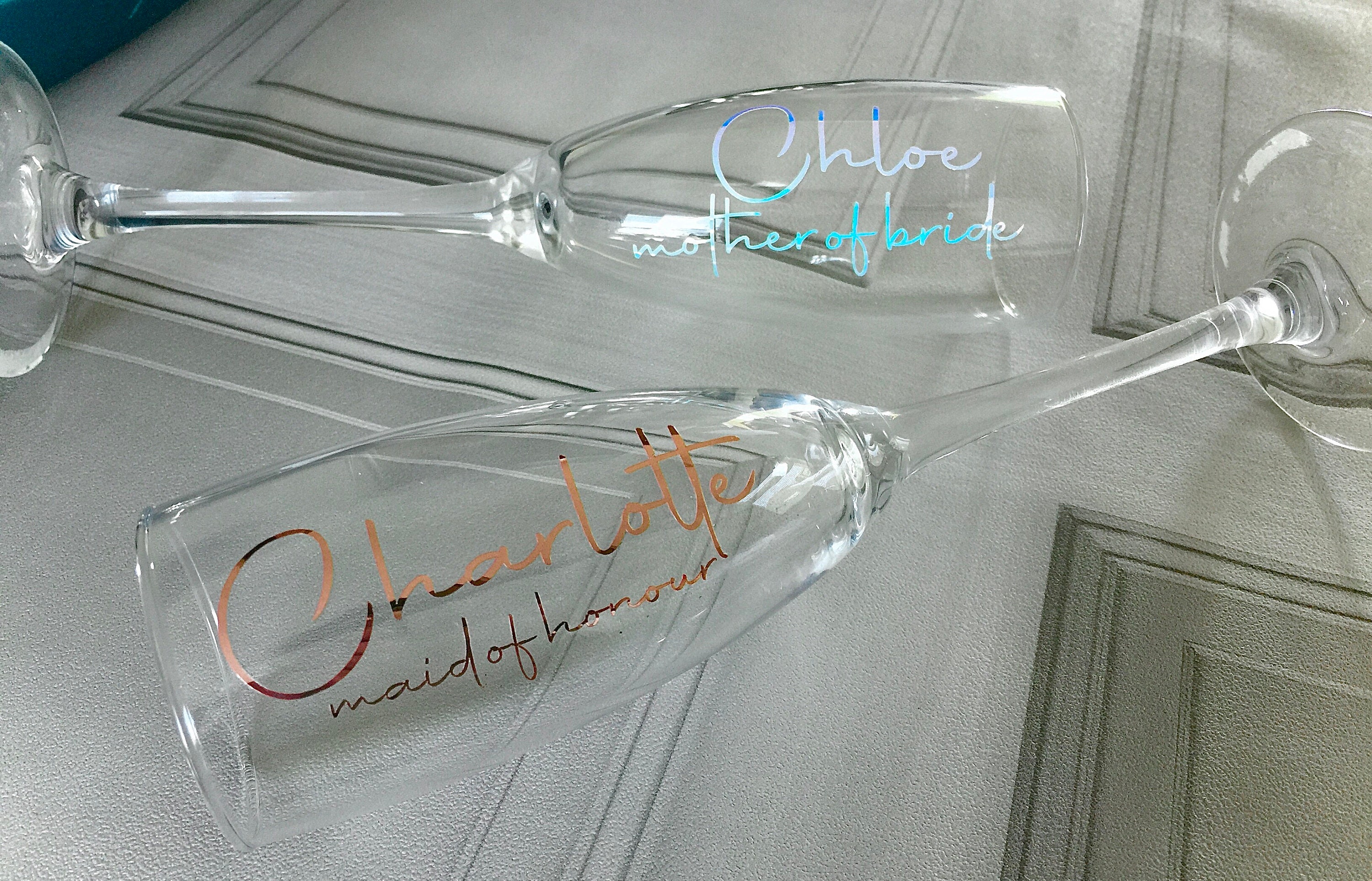 Champagne Flute Decals Glass Decal Wedding Decals Name Etsy UK