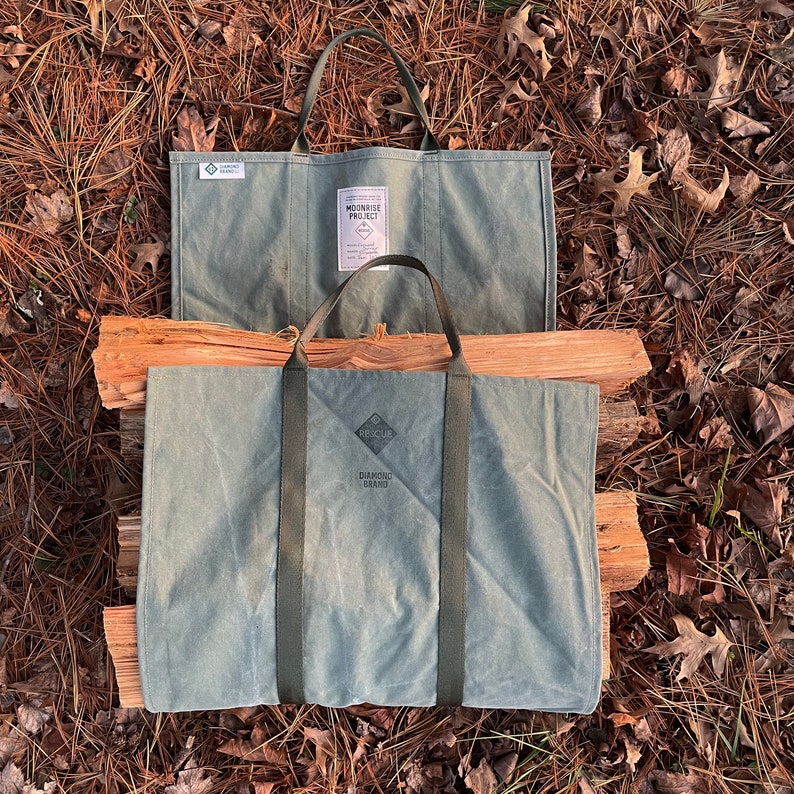 Upcycled Canvas Firewood Carrier Log Sling Wood Holder Etsy