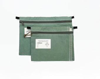 Canvas Compack Zip Pouch | Cosmetics Bag | Computer Sleeve | Makeup Bag | Dopp Kit | Made in USA