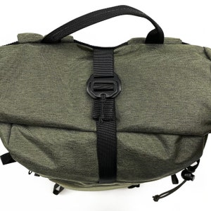Rolltop Backpack Heathered Green Zero Waste Up-Cycled Nylon Backpack Day Pack Made in USA image 5