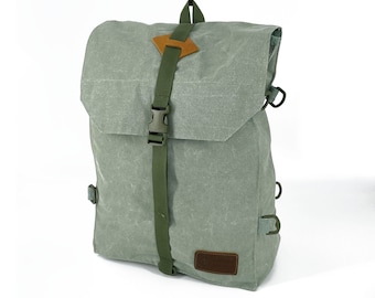 Canvas Haversack | Canvas Rucksack | Haversack Backpack | Up-Cycled Fabric | Made in USA