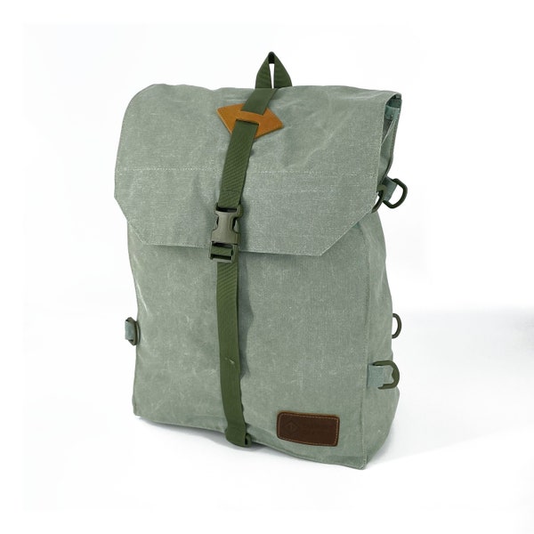 Canvas Haversack | Canvas Rucksack | Haversack Backpack | Up-Cycled Fabric | Made in USA