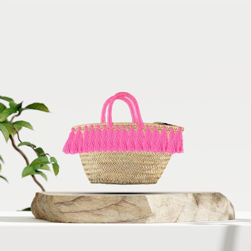 Classy Round Straw Beach Bag With Fun Tassels French Market Etsy