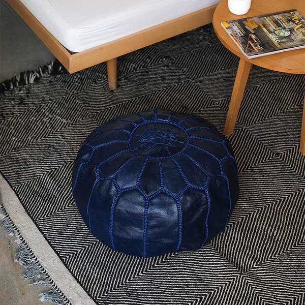 Navy Blue Pouf Etsy
