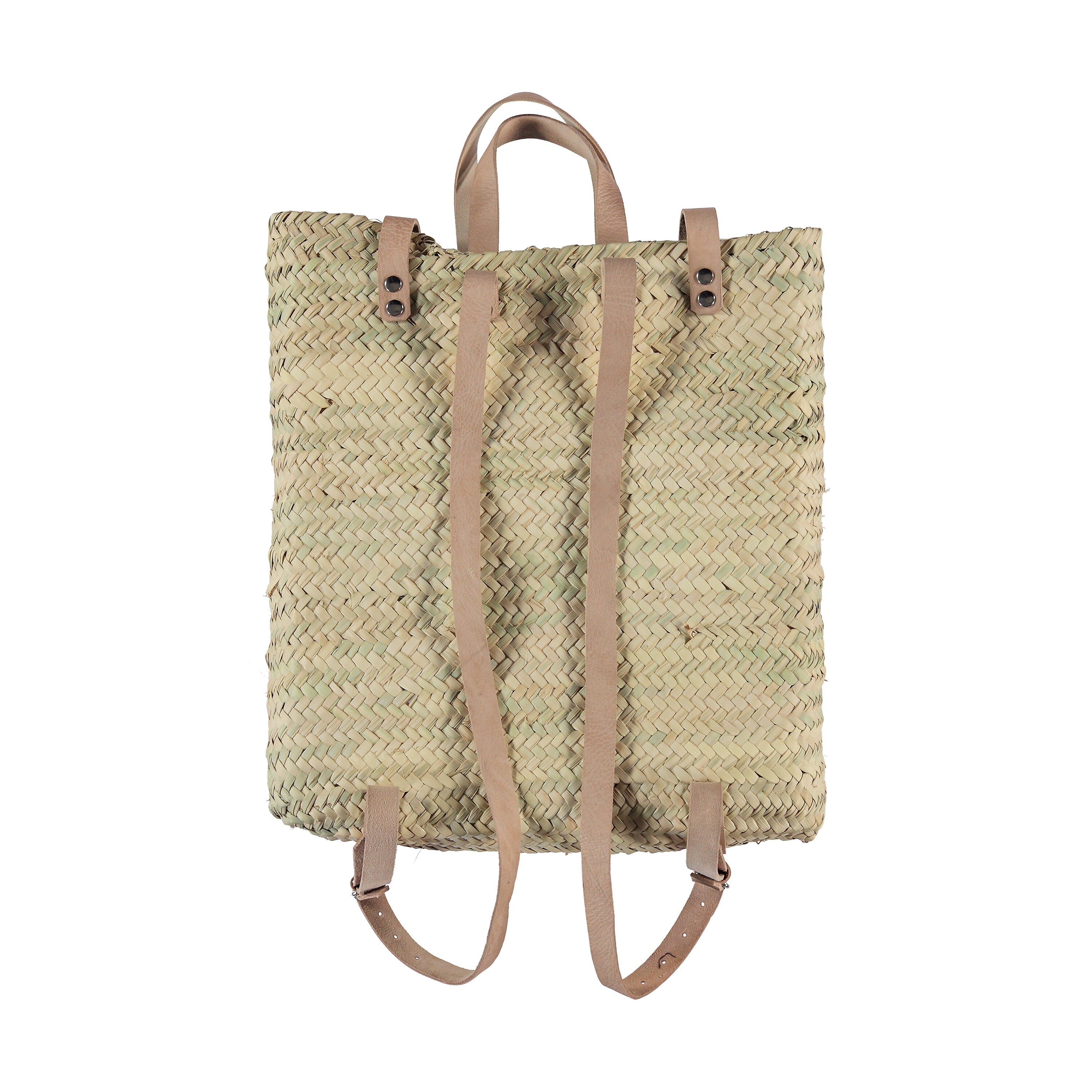 Straw Beach bag with leather strap - Straw backpack - Hipster backpack ...