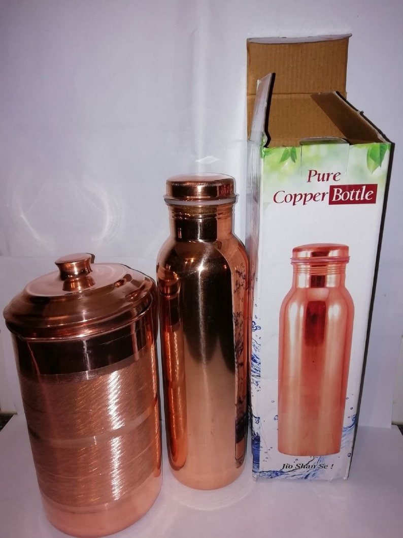 New Pure Copper Unique Design Water Bottle 950 ml Capacity
