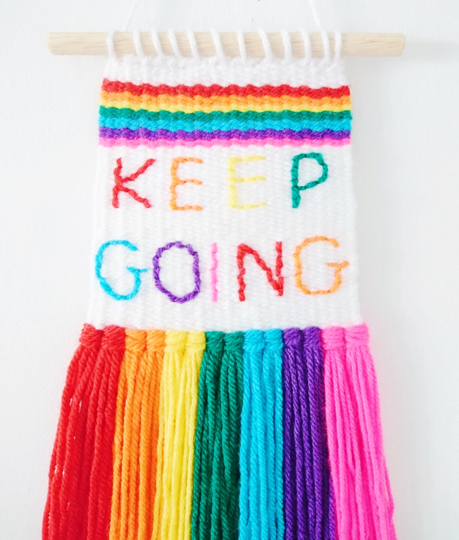 SLOGAN Weave Woven Wall Hanging Keep Going Positive Etsy UK