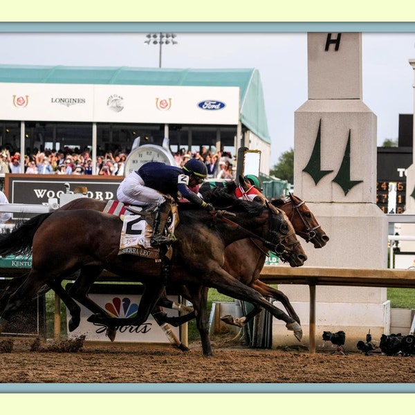 Mystic Dan wins 2024 Kentucky Derby Fantastic Photo Finish 11x14 Double Matted 8x12  Photo Art Print