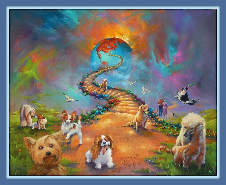 Rainbow Bridge All Dogs Go to Heaven Vivid 11x14 Matted ...