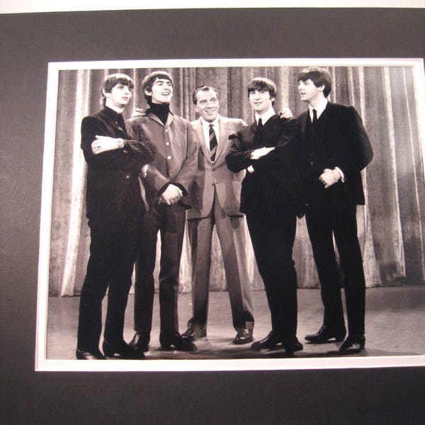 Beatles Ed Sullivan Show 1964  11x14 Double Matted 8x10 Photo Print John Lennon Ringo Paul McCartney G Harrison USA Debut