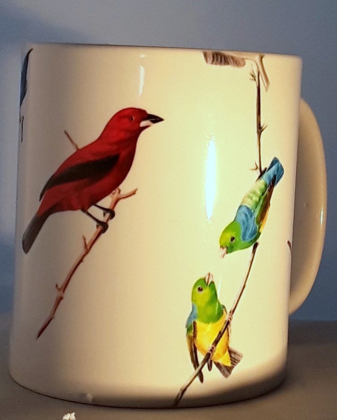 Colorful Birds Collectible Coffee Cup Mug Sturdy Ceramic Full Etsy